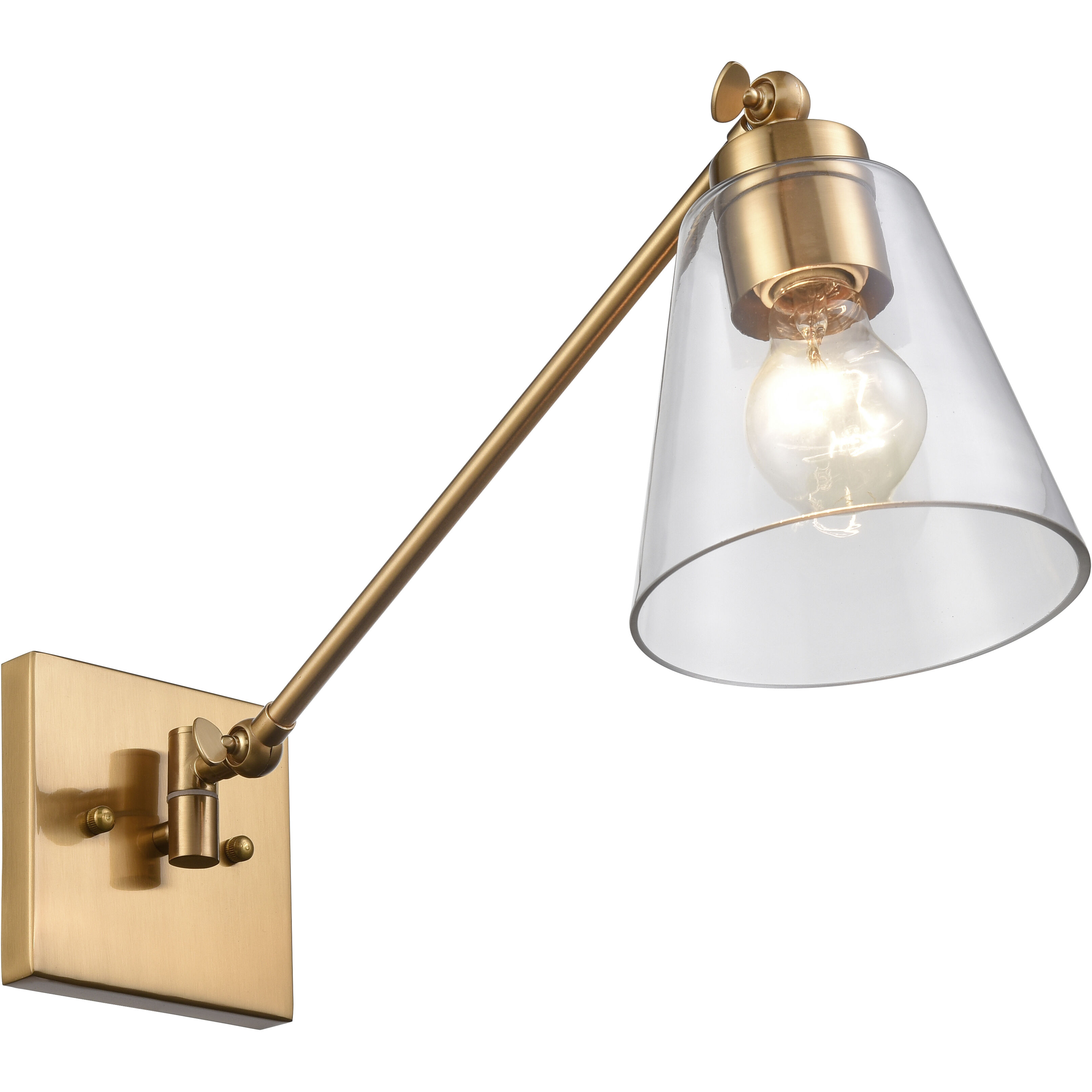 East Point 17 inch 60 watt Satin Brass Swingarm Sconce Wall Light