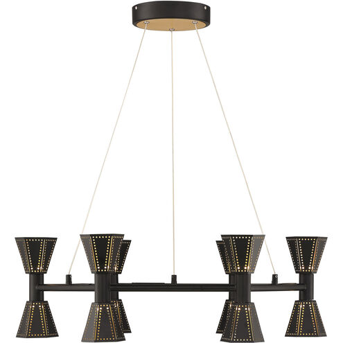 Houston LED 24 inch Black and Gold Chandelier Ceiling Light