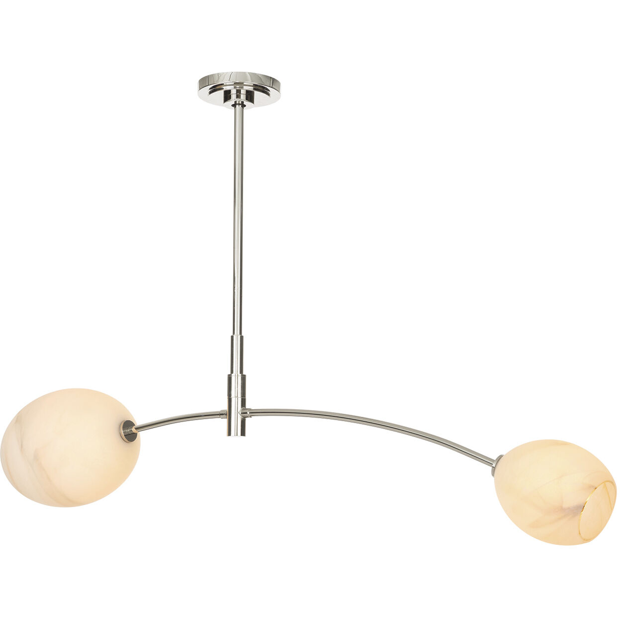 Artemis 2 Light 46.75 inch Polished Nickel Pendant Ceiling Light in Alabaster Glass