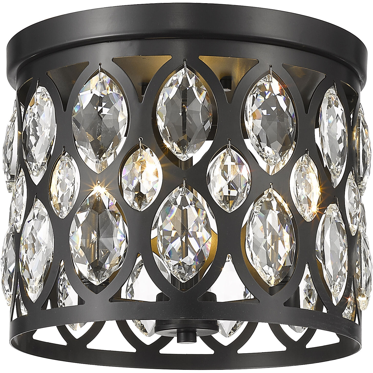 Dealey 3 Light 11.25 inch Matte Black Flush Mount Ceiling Light