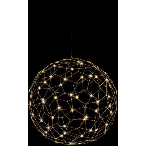 Spheris LED 15.75 inch Natural Brass Globe Pendant Ceiling Light