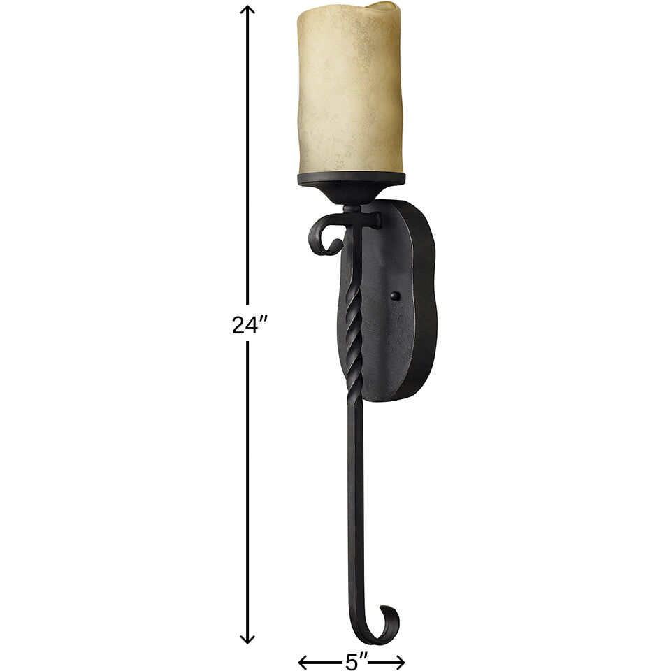 Casa 1 Light 5 inch Olde Black Indoor Wall Sconce Wall Light in Antique Scavo