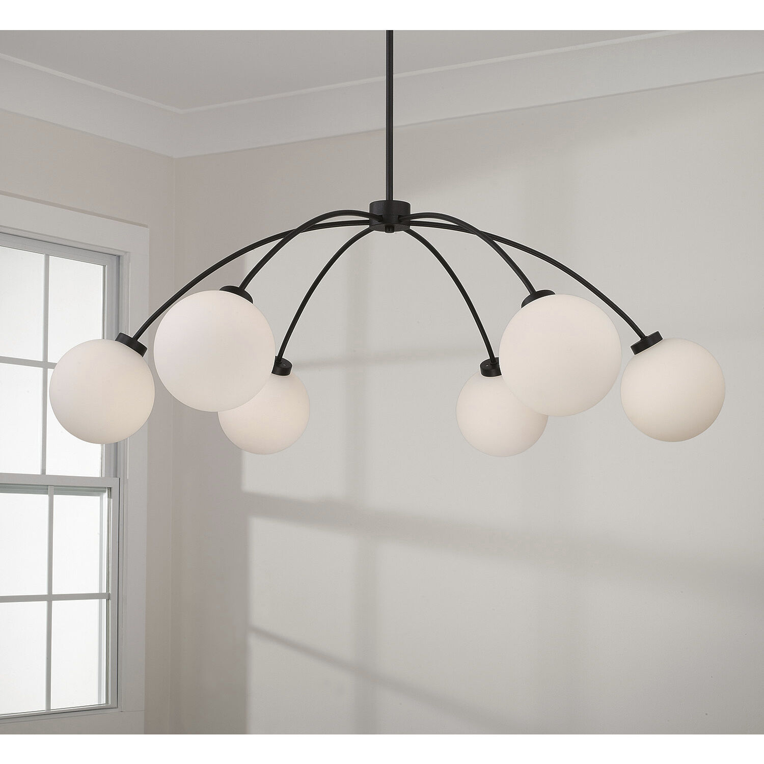 Amos 6 Light 47 inch Black Iron Chandelier Ceiling Light