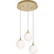 Loretto 3 Light 18 inch Satin Brass Pendant Ceiling Light