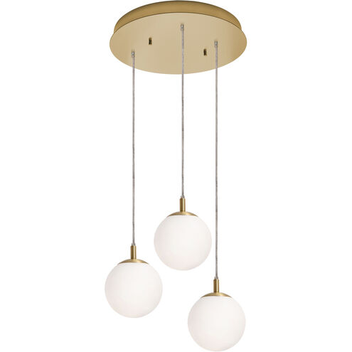 Loretto 3 Light 18 inch Satin Brass Pendant Ceiling Light