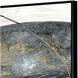 Teal Stones Blue and Gray and Metallic and Neutral Canvas