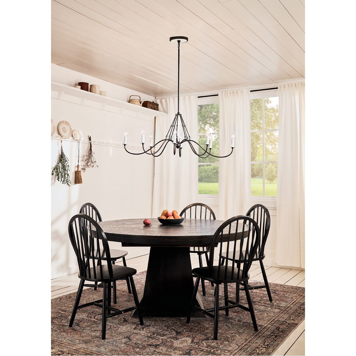 Homestead Freesia 8 Light 20 inch Anvil Iron Chandelier Linear Ceiling Light