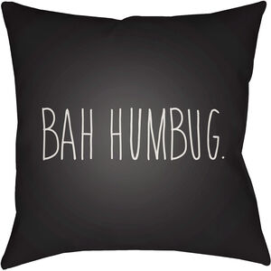 Bahhumbug 18 X 18 inch Black and White Outdoor Throw Pillow