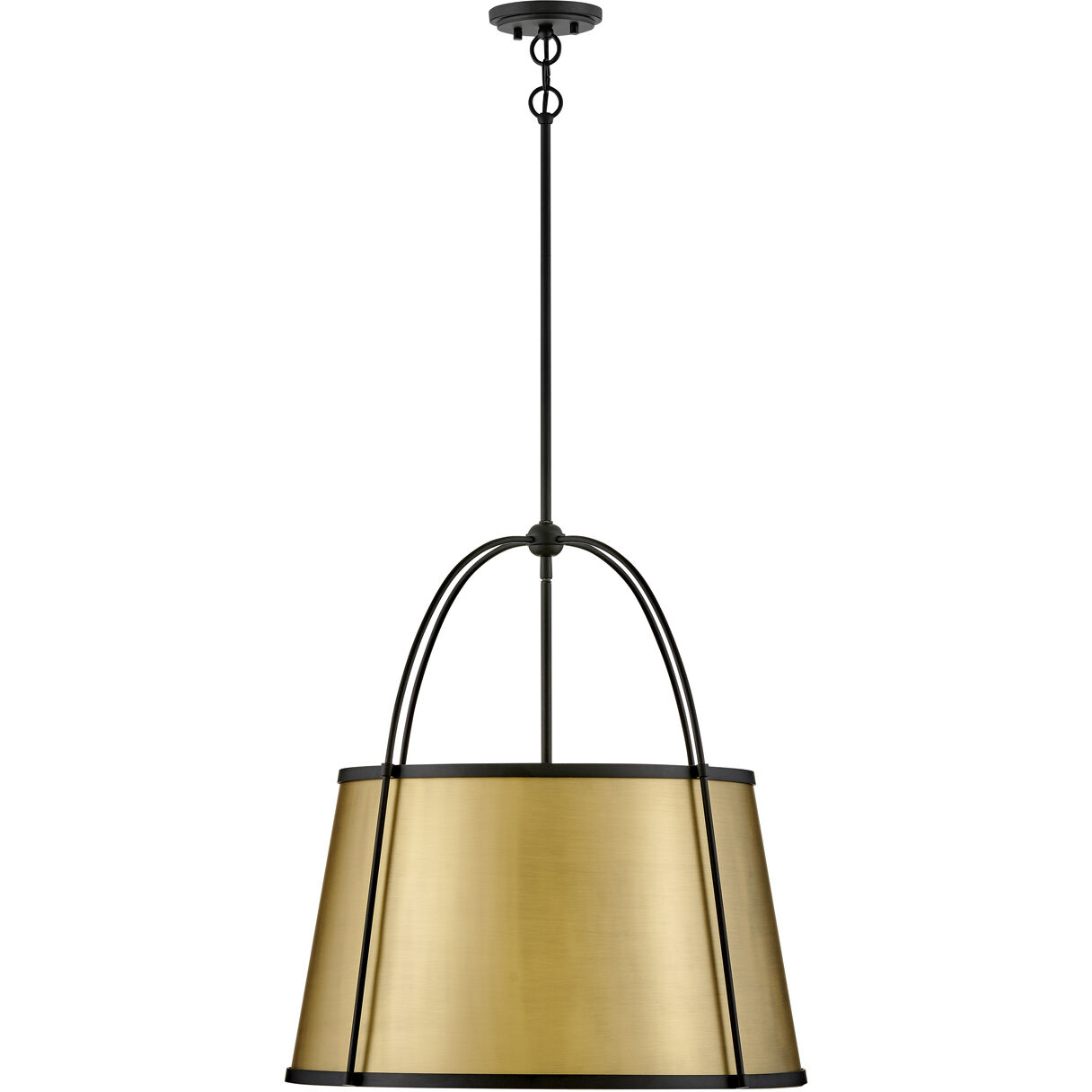 Clarke 4 Light 24.5 inch Black with Lacquered Dark Brass accents Chandelier Ceiling Light