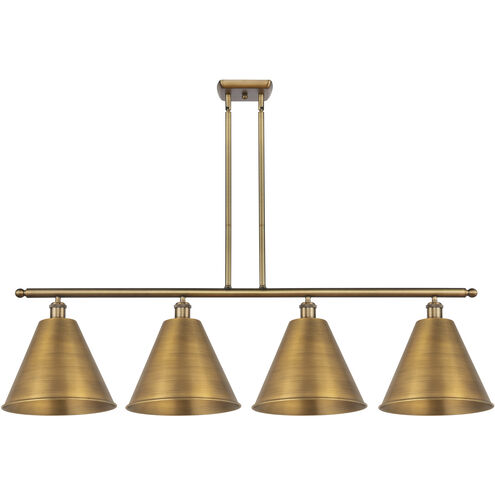 Ballston Cone 4 Light 50 inch Brushed Brass Island Light Ceiling Light