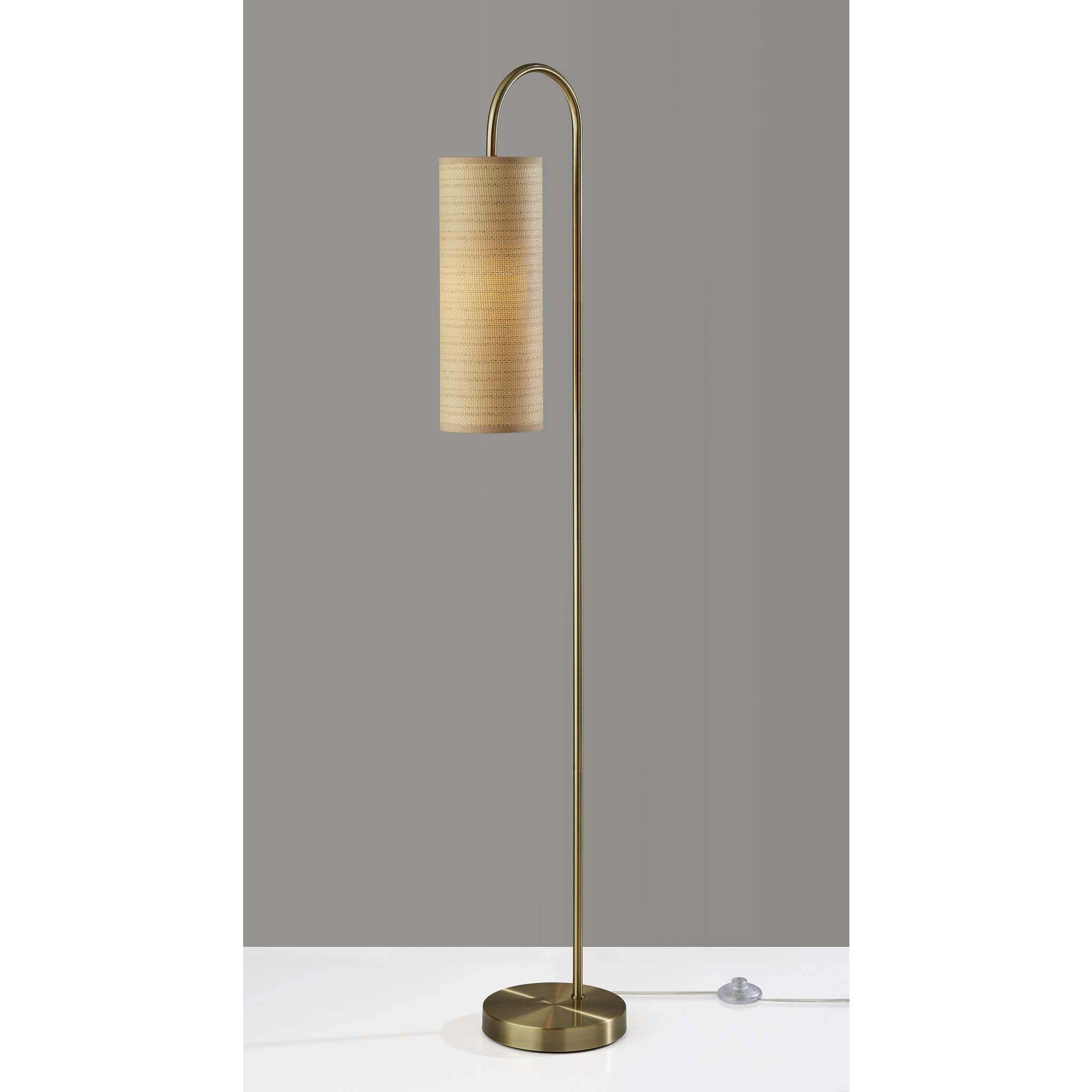 Mendoza 60 inch 100.00 watt Antique Brass Floor Lamp Portable Light