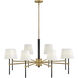 Saunders 8 Light 40 inch Black with Lacquered Brass Chandelier Ceiling Light