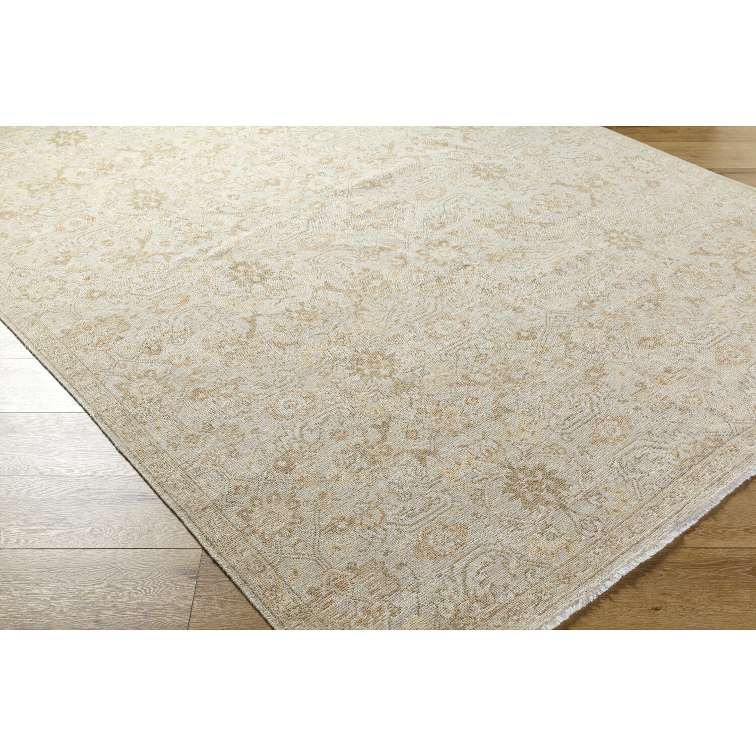Anelka 108 X 72 inch Pearl / Warm Grey Handmade Rug in 6 x 9