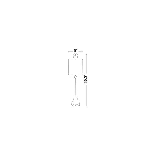 Phoenician 31 inch 60.00 watt Silver Leaf Table Lamp Portable Light, Flambeau 