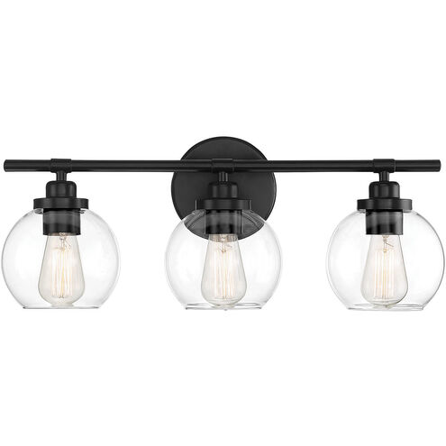 Carson 3 Light 22.5 inch Black Bathroom Vanity Light Wall Light, Essentials