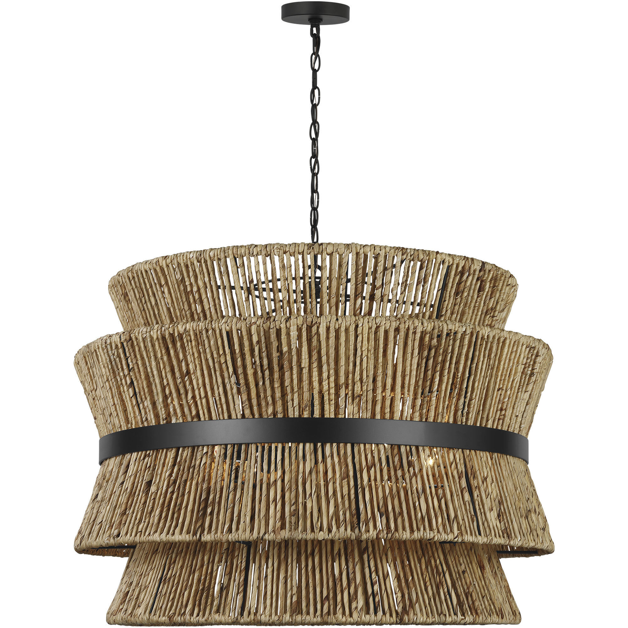 Drew & Jonathan Thurlo 4 Light 32 inch Midnight Black Hanging Shade Ceiling Light, Large