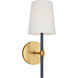 kate spade new york Monroe Sconce Wall Light in Burnished Brass with Navy