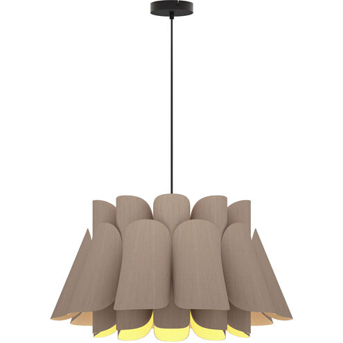 Federica 1 Light 27 inch Black Pendant Ceiling Light in Grey Oak/Ash, WEP Collection