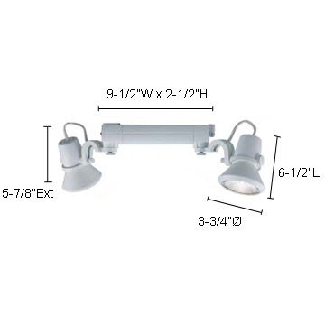Signature 2 Light 120V White Track Lighting Ceiling Light