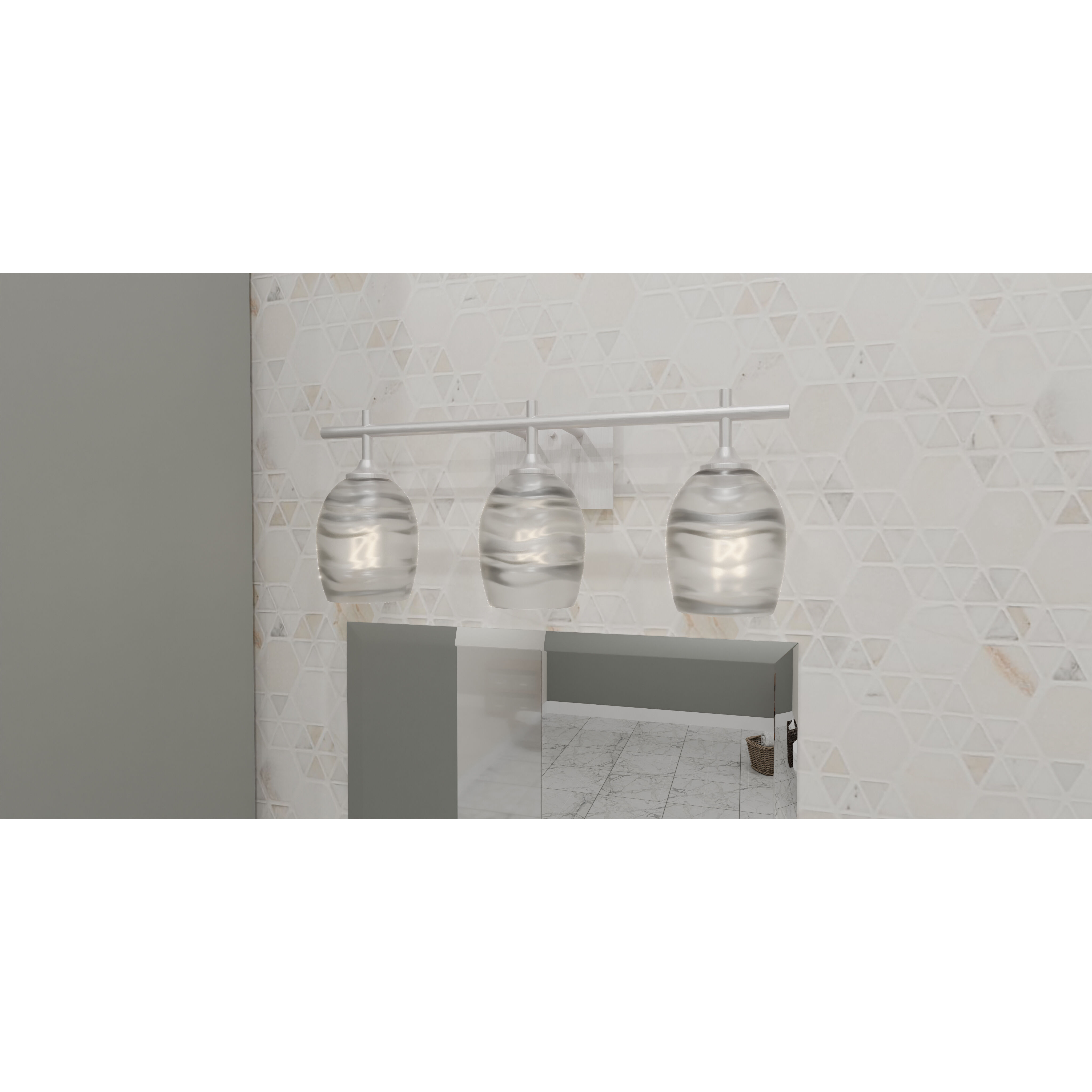 Lucy 3 Light 22 inch Brushed Nickel Bath Light Wall Light, Large