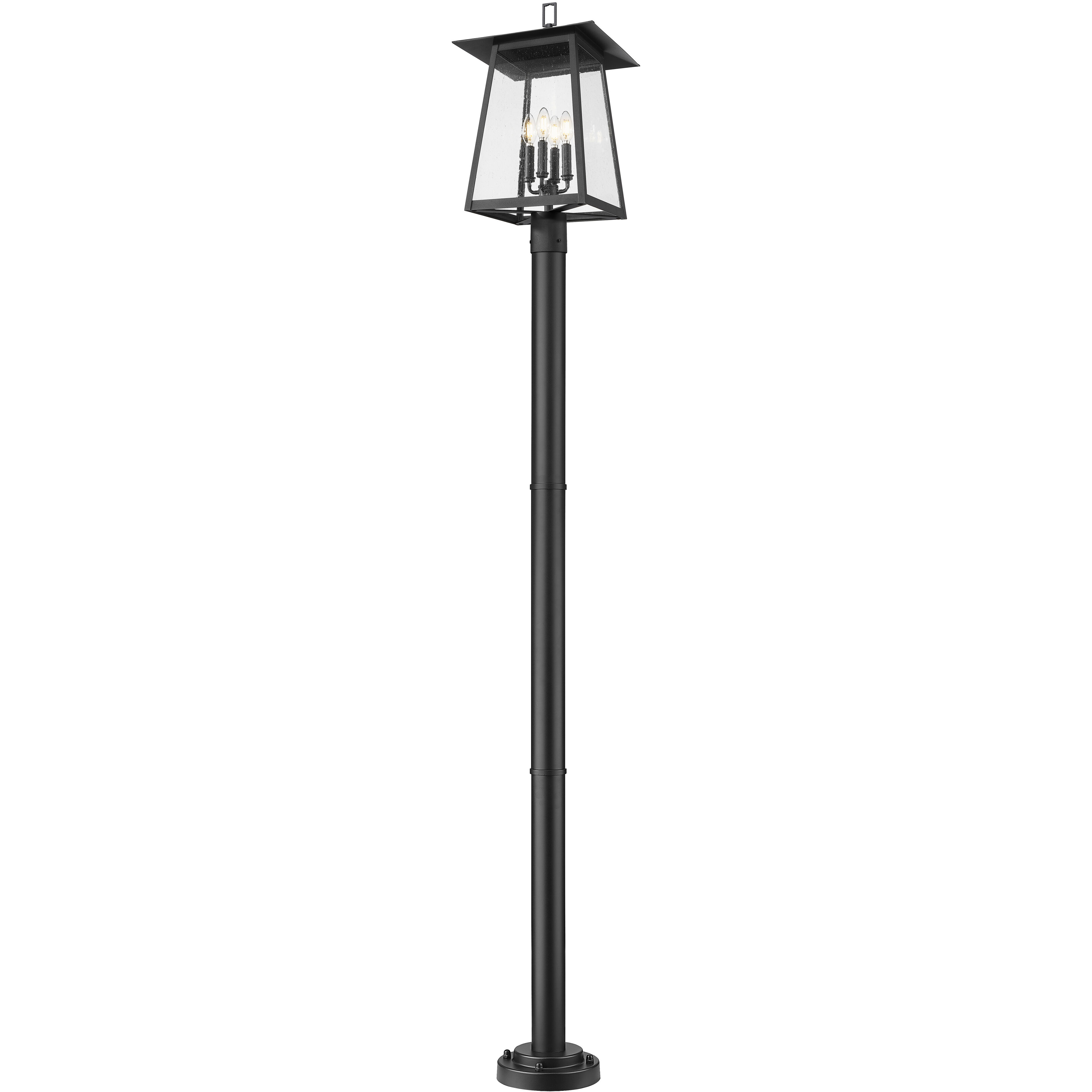 Rainer 4 Light 98 inch Black Outdoor Post Mounted Fixture in G9
