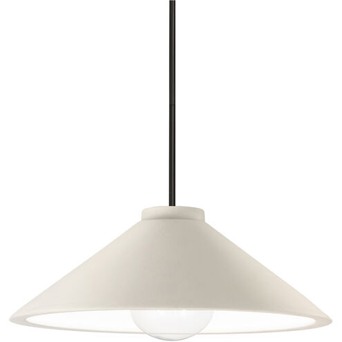 Radiance Collection LED 11.75 inch Matte White with Matte Black Pendant Ceiling Light