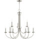 Estate 10 Light 30 inch Brushed Nickel Chandelier Ceiling Light