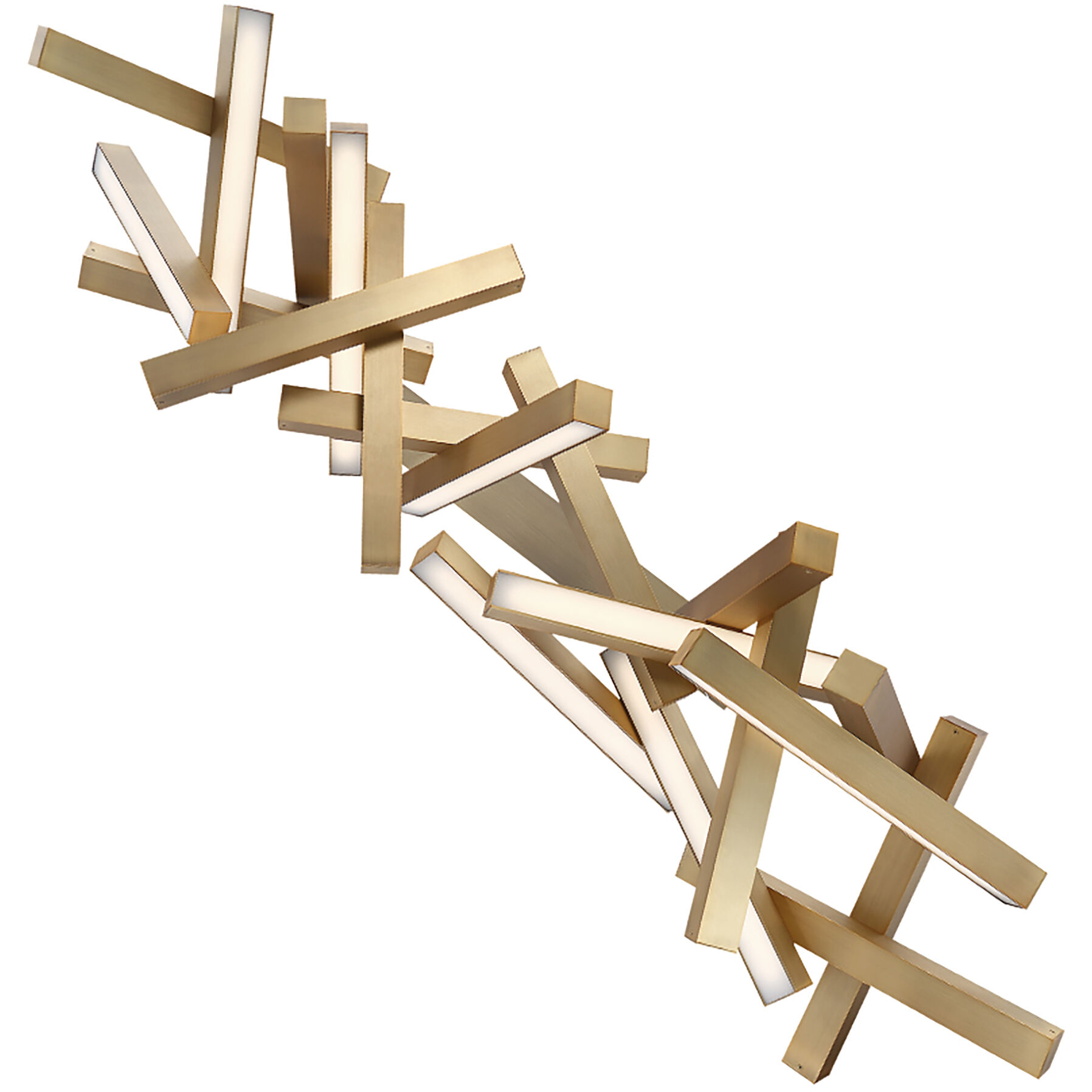 Chaos LED 72 inch Aged Brass Chandelier Ceiling Light in 19, 72in.