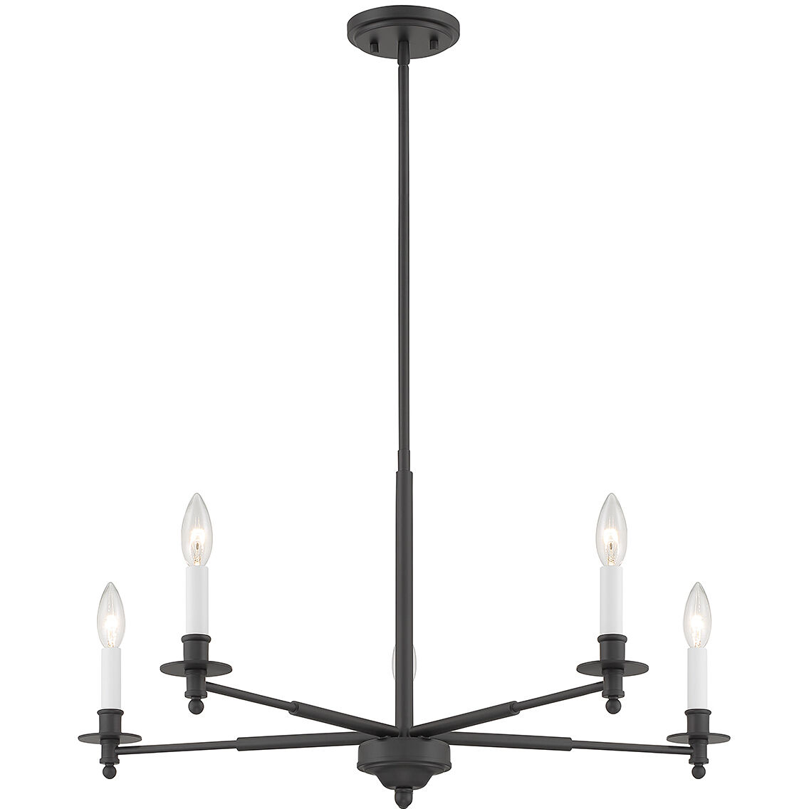 Jasmine 5 Light 30 inch Matte Black Chandelier Ceiling Light, Essentials