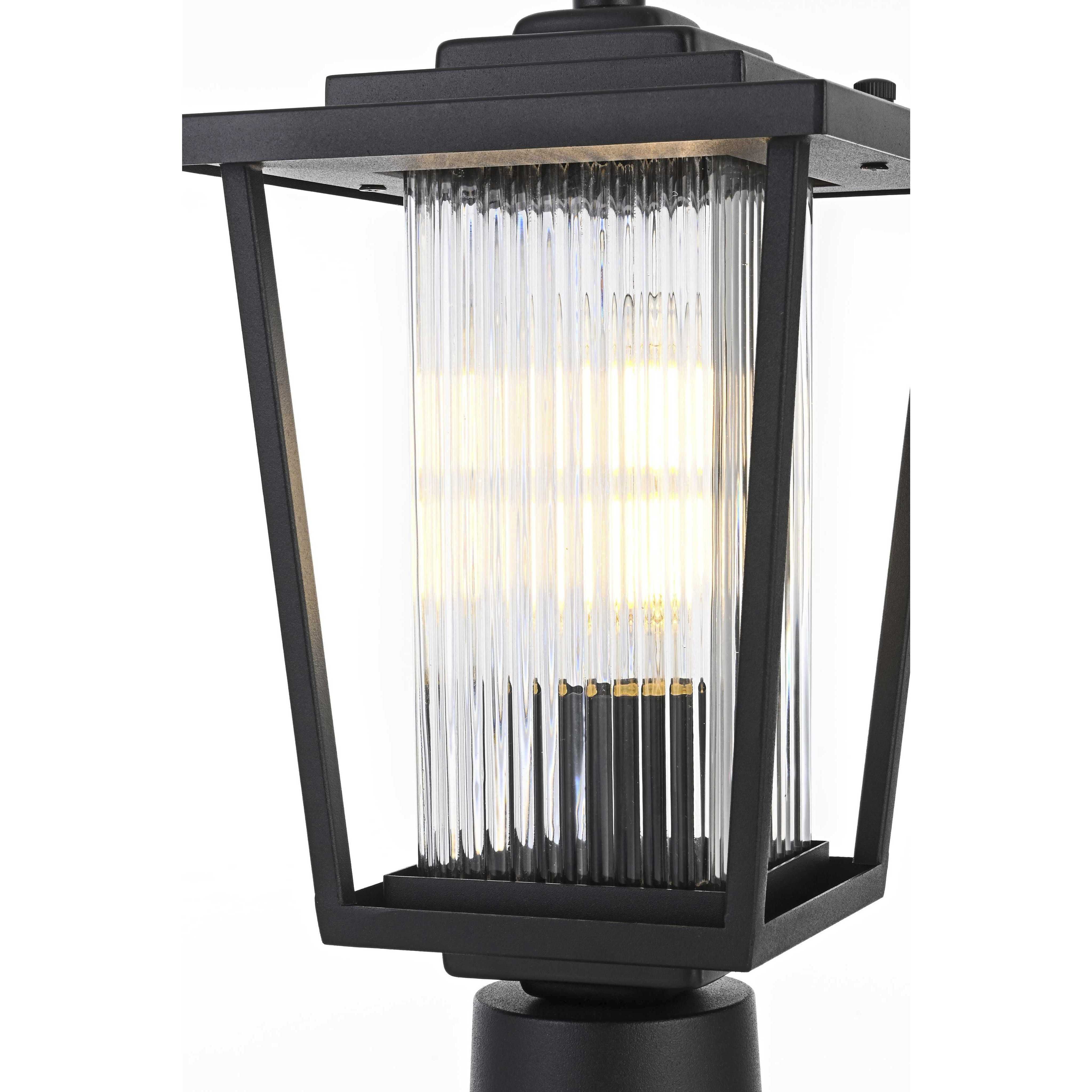 York 1 Light 15.5 inch Black Outdoor Post Light