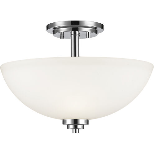 Ashton 3 Light 15.75 inch Chrome Semi Flush Mount Ceiling Light in 5.48