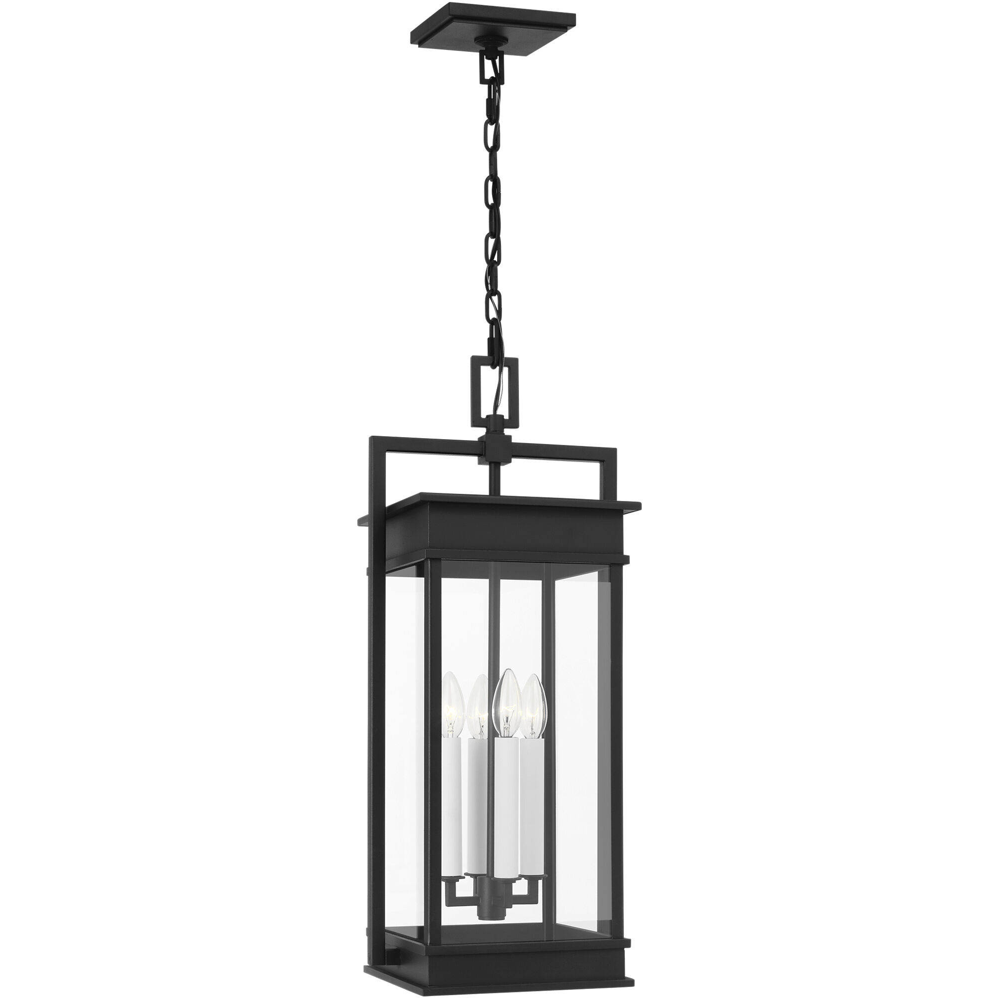 C&M by Chapman & Myers Cupertino 4 Light 11.13 inch Textured Black Outdoor Hanging Lantern