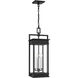 C&M by Chapman & Myers Cupertino 4 Light 11.13 inch Textured Black Outdoor Hanging Lantern