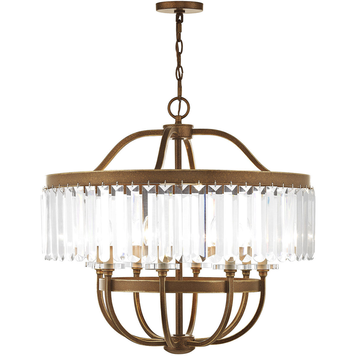 Ashton 8 Light 28 inch Hand Painted Palacial Bronze Chandelier Ceiling Light