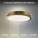 Parthenon LED 10 inch Aged Brass Flush Mount Ceiling Light in 3500K, dweLED