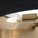 Celine 3 Light 24 inch Satin Brass Pendant Ceiling Light in Black/Gold, Dual Mount