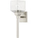 Aragon 1 Light 5 inch Brushed Nickel Vanity Sconce Wall Light