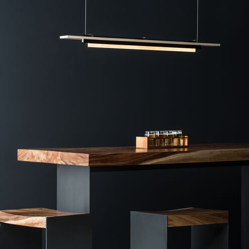 Plank LED 48 inch Black and Maple Wood Accent Pendant Ceiling Light in Black/Maple Wood