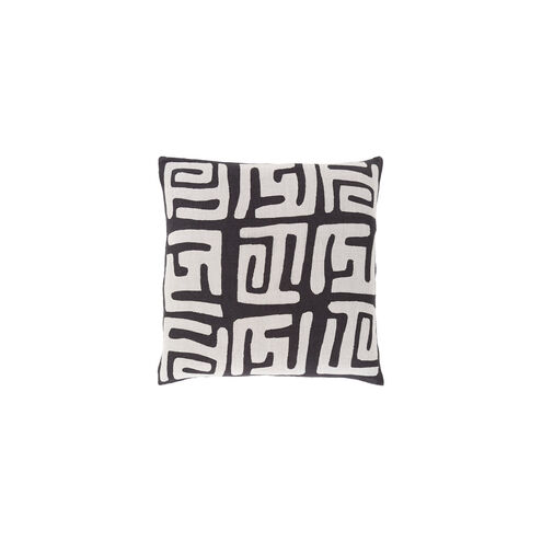 Nairobi 22 X 22 inch Light Gray and Black Throw Pillow