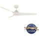 Mosley 52 inch Matte White with Fresh White Blades Outdoor Ceiling Fan