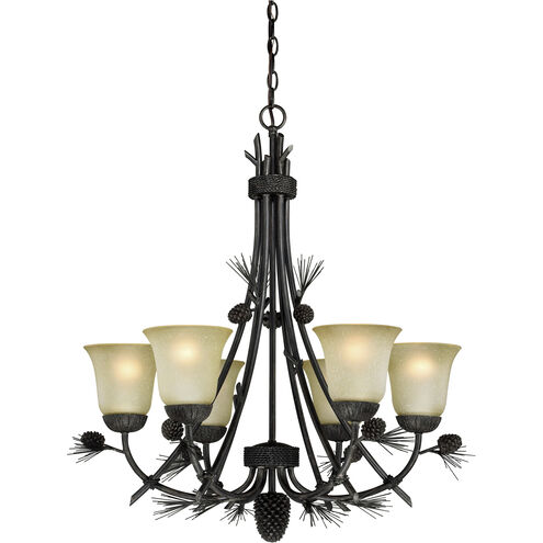 Sierra LED 27 inch Black Walnut Chandelier Ceiling Light