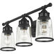 Lawrenceville 3 Light 24 inch Black Vanity Sconce Wall Light