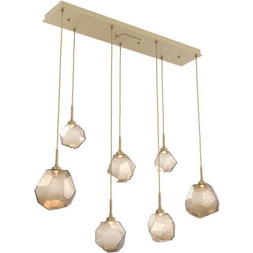 Gem LED 46.7 inch Gilded Brass Linear Pendant Ceiling Light in Bronze, 2700K LED, Multi-Port