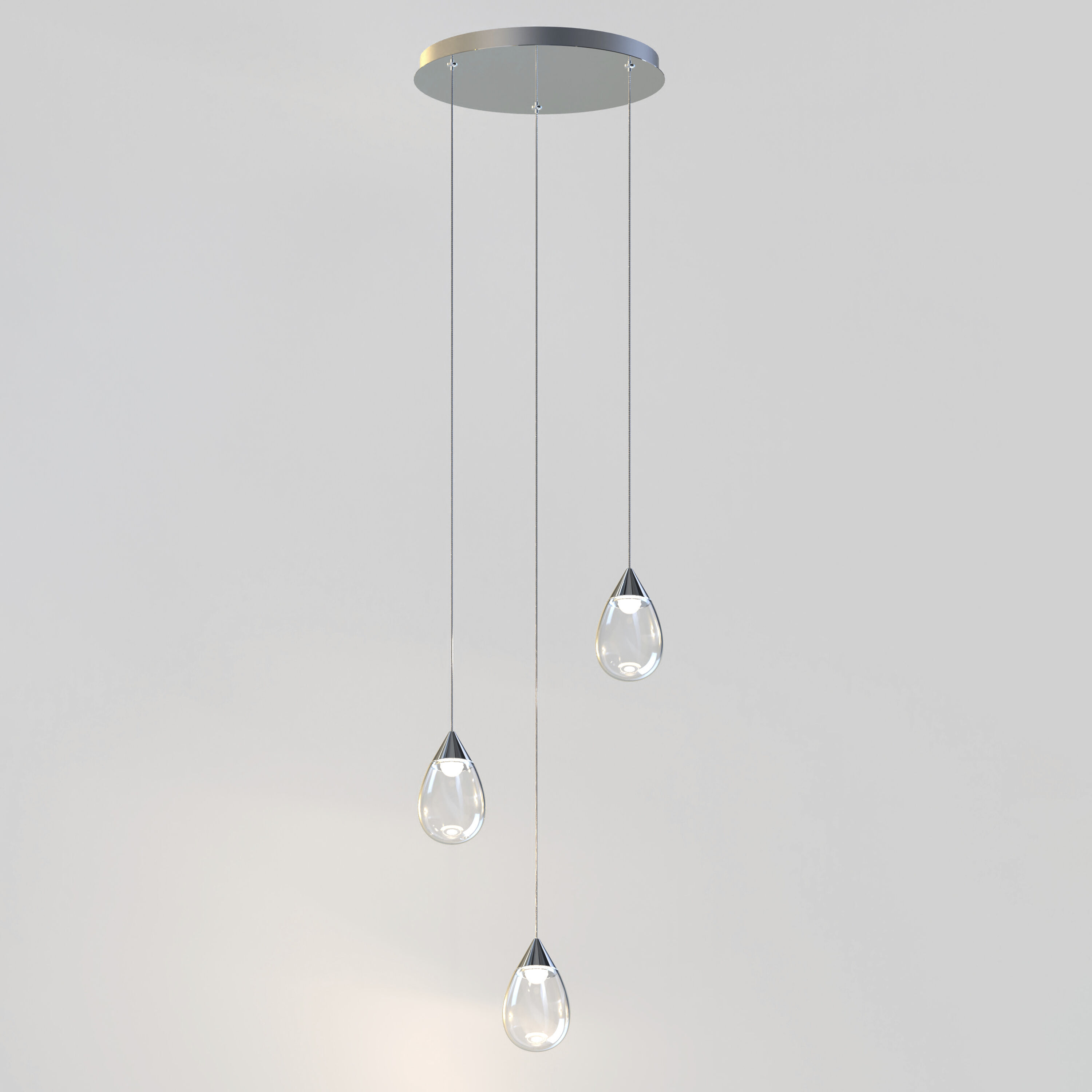 Dewdrop LED 15 inch Polished Chrome Multi-Light Pendant Ceiling Light