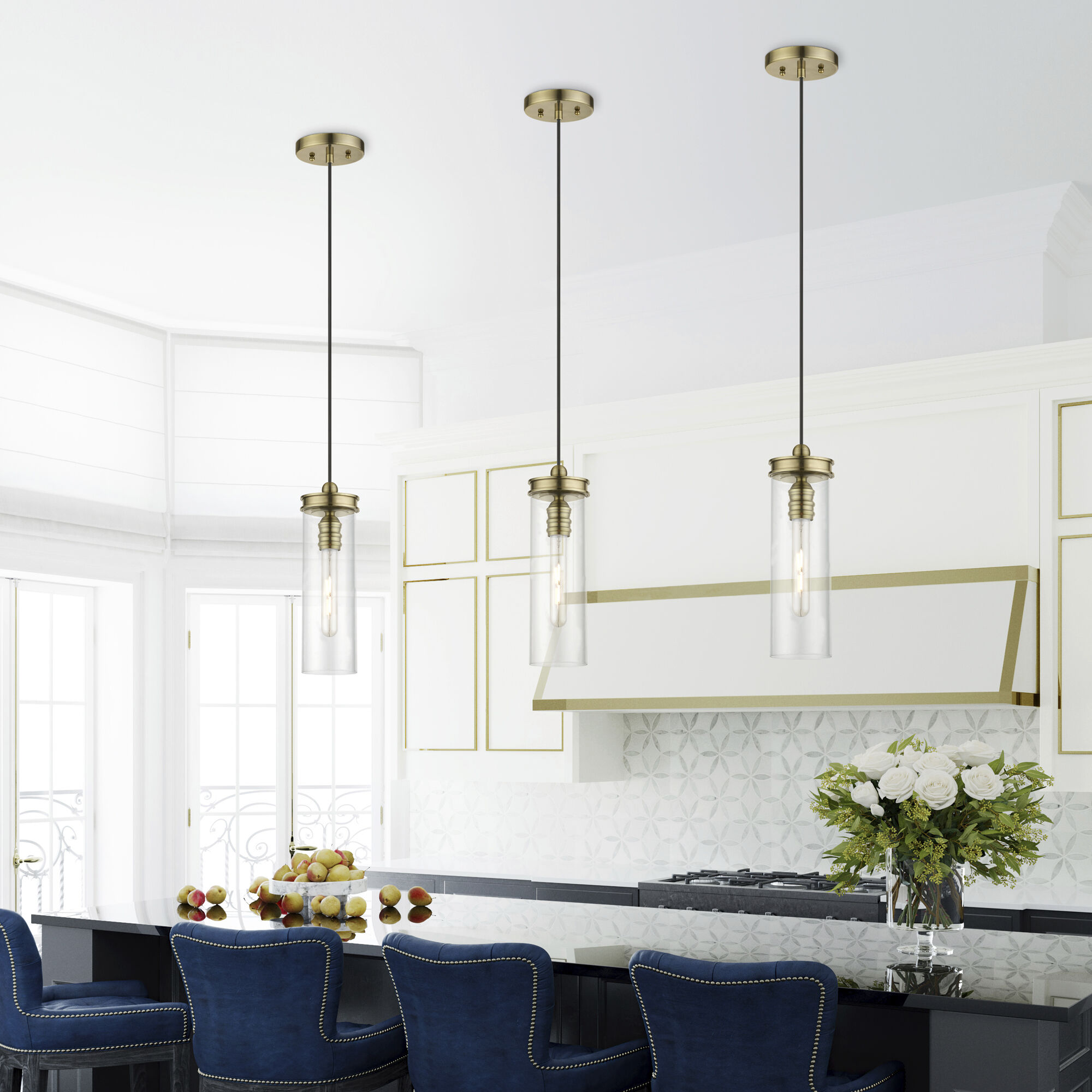 Devoe 1 Light 5 inch Antique Brass Mini Pendant Ceiling Light