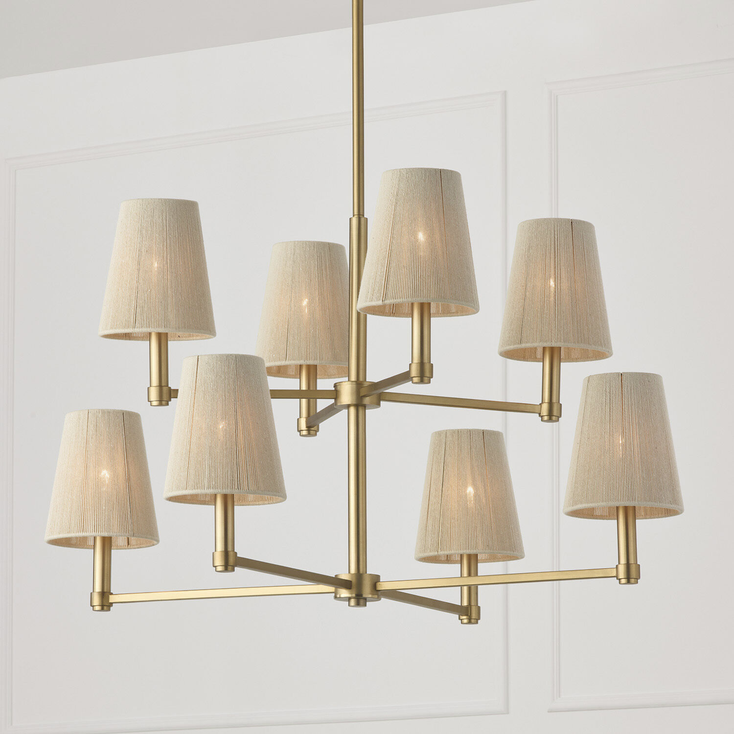 Mira 8 Light 37.5 inch Matte Brass Chandelier Ceiling Light
