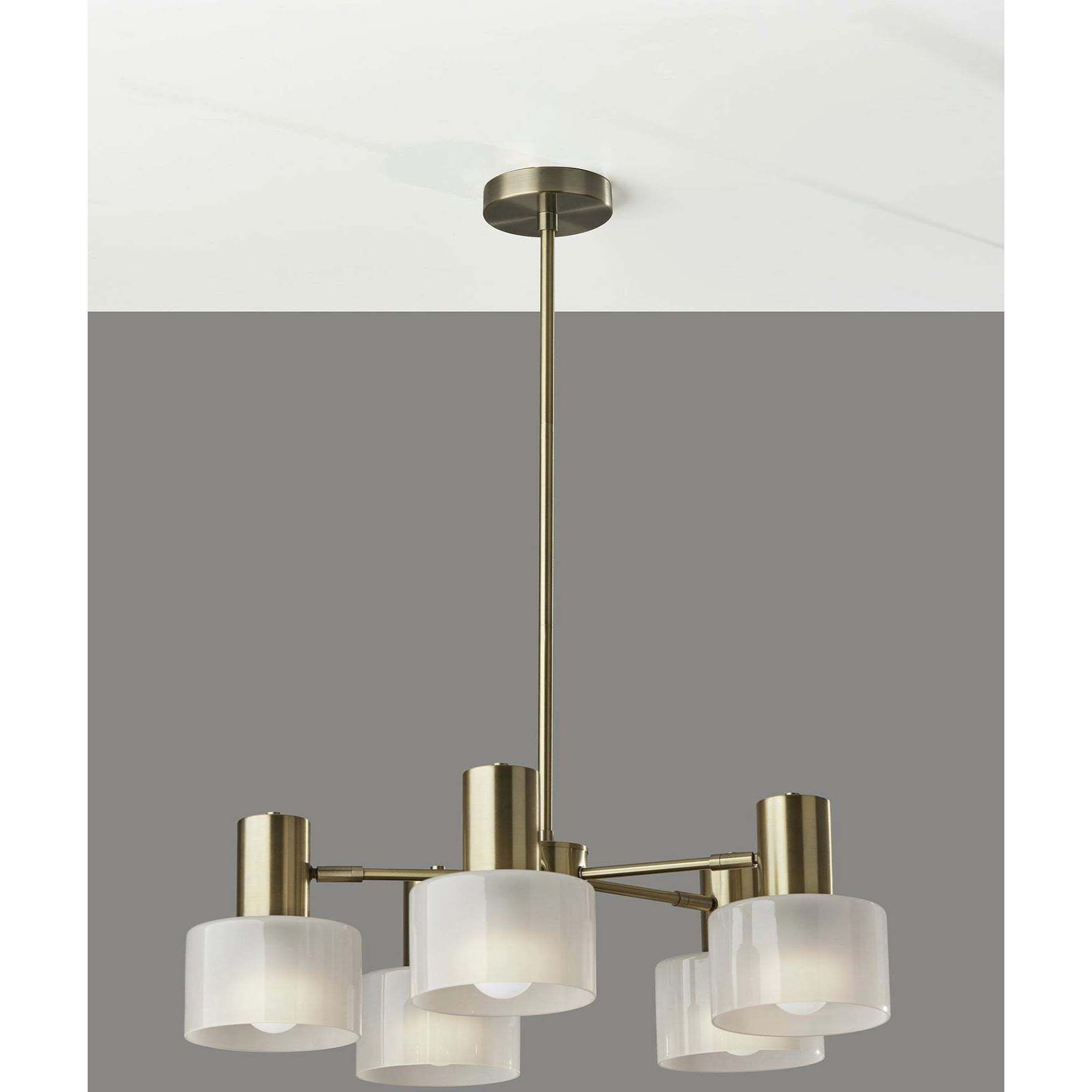 Rhodes 5 Light 25 inch Antique Brass Chandelier Ceiling Light