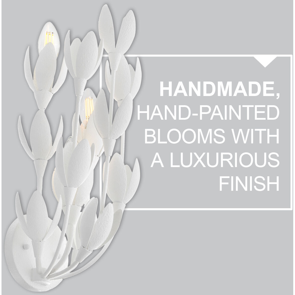 Lisa McDennon Flora 3 Light 7 inch Textured Plaster Sconce Wall Light, Sconce