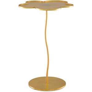 Fleur 15 inch Gold Leaf Accent Table, Large