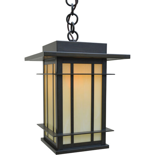 Oak Park 1 Light 10.5 inch Satin Black Pendant Ceiling Light in Rain Mist